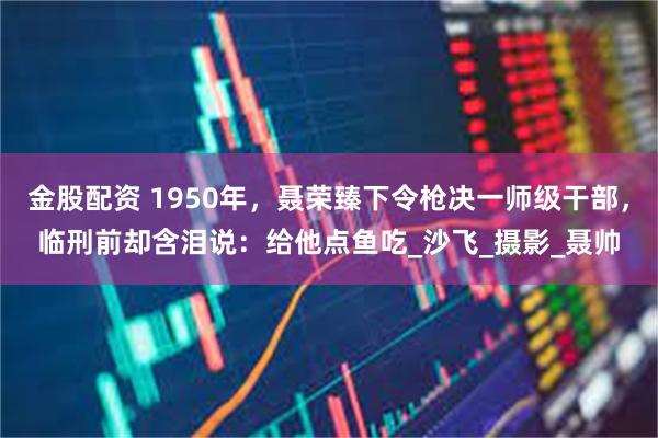金股配资 1950年，聂荣臻下令枪决一师级干部，临刑前却含泪说：给他点鱼吃_沙飞_摄影_聂帅