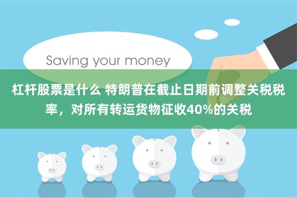 杠杆股票是什么 特朗普在截止日期前调整关税税率，对所有转运货物征收40%的关税