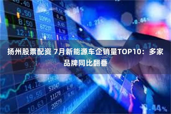 扬州股票配资 7月新能源车企销量TOP10：多家品牌同比翻番